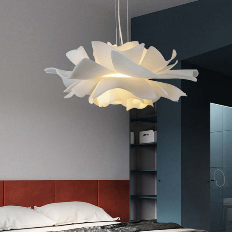 Bella Moderne Design Hanglamp Bloem Wit Metaal Woonkamer Slaapkamer